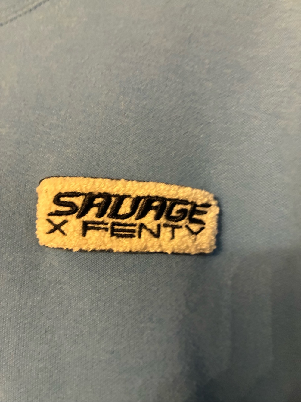 Savage X Fenty Light Blue Hoodie with Embroidered Patch - Picture 3 of 8